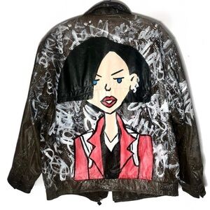 extremely unique hand painted daria jacket